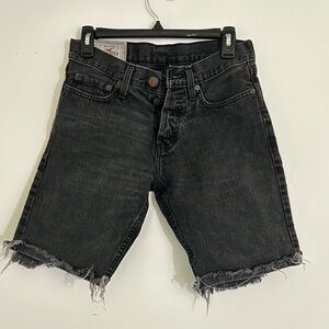 Hollister Washed Black Denim Cutoff Jean Shorts